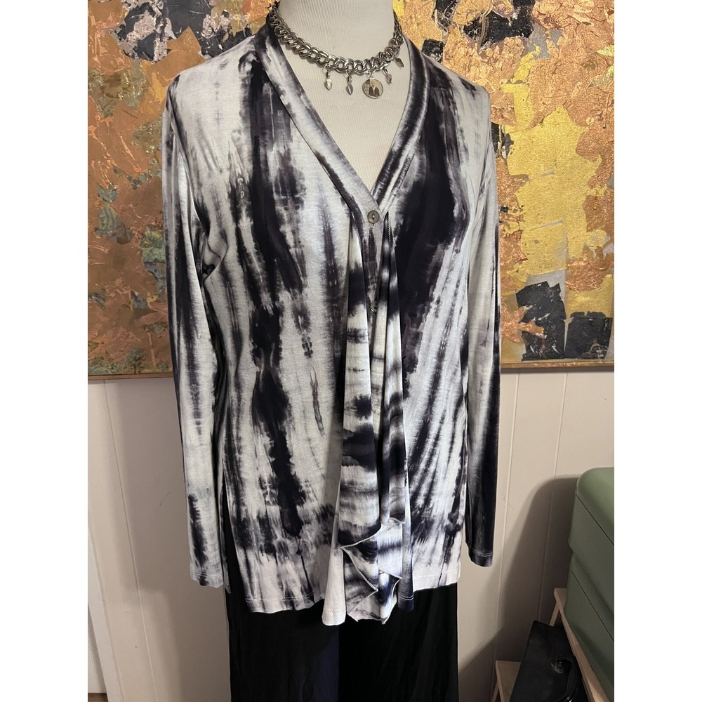 Staples Art to Wear Soft and Flowy Tie Dyed Button Front Blouse/Topper Gen Sm